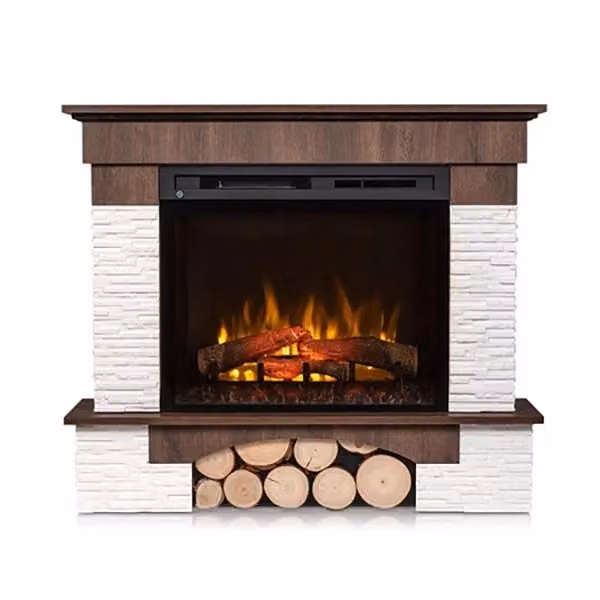 Caminetto elettrico a libera installazione Dimplex con LED, Rovere e Bianco, L: 114 cm, H: 98 cm, P: 32 cm – 2