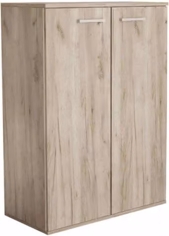 Mobiletto Cosma con 2 Ante in Legno Grigio e Beige L/P/H: 95 x 34 x 68 cm