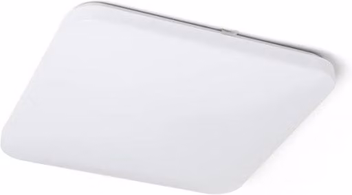 Plafoniera LED SEMPRE SQ 43 con sensore di movimento, design moderno quadrato in plastica bianca, 36W, 3000K luce bianca calda