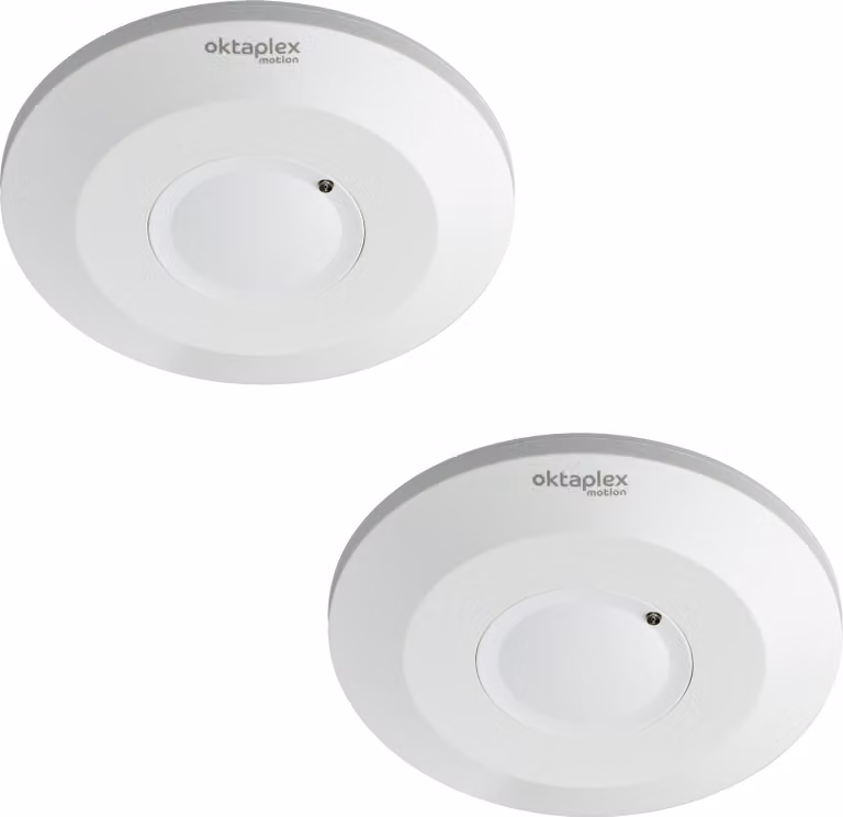 2x Oktaplex rilevatore di movimento HF sensore 360° radar montaggio a soffitto bianco sensore a microonde
