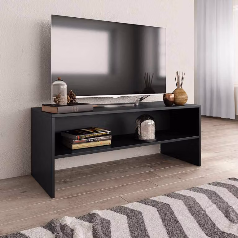 vidaXL Mobile Porta TV Nero in Legno Multistrato L/P/H: 100 x 40 x 40 cm