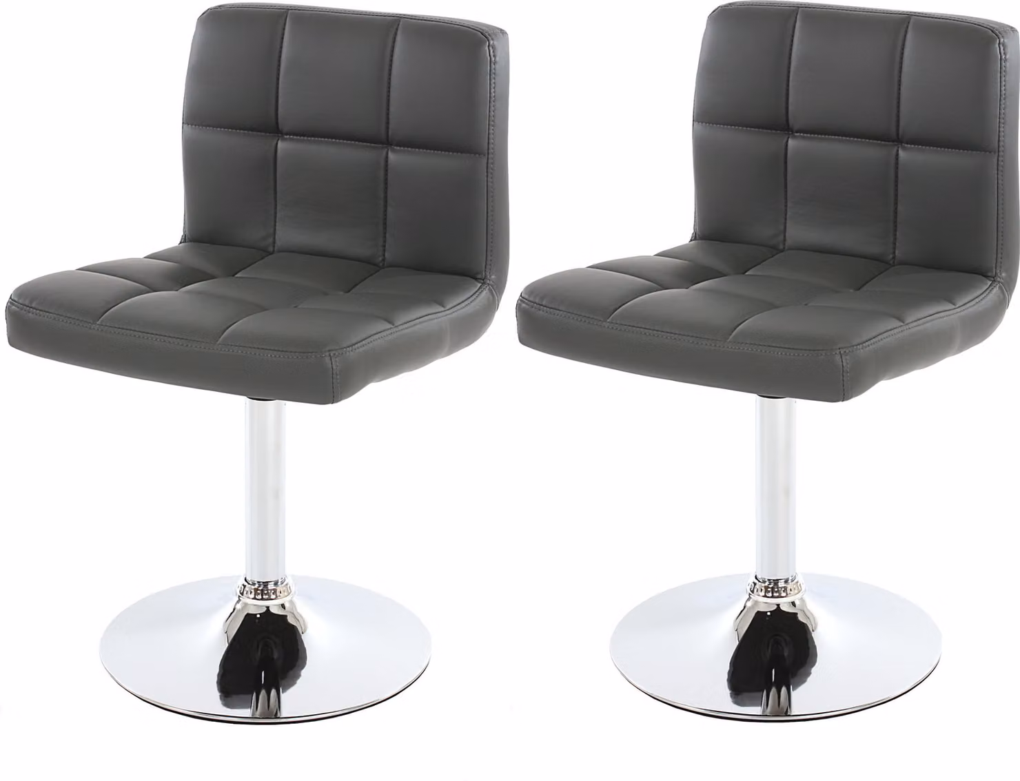 set di 2 sedie per sala da pranzo Sedia girevole Sedia Kavala in Pelle finta cromo ~ grigio