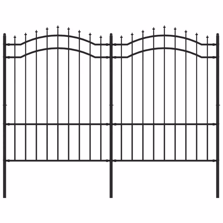 Recinzione da Giardino Woerden con Punta a Lancia Nera 240x150 cm in Acciaio