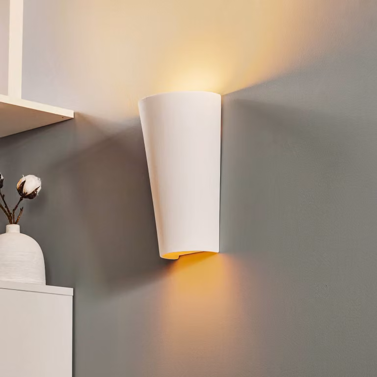 Applique da parete Ice SOLLUX LIGHTING, dimmerabile, Bianco / Opale, Soggiorno / Sala da pranzo, Ceramica, Moderno, Applique