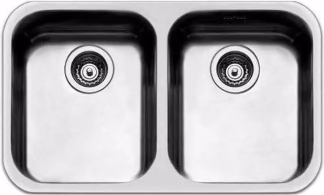 Lavello sottotop 2 vasche 76x45 Smeg UM3434 inox