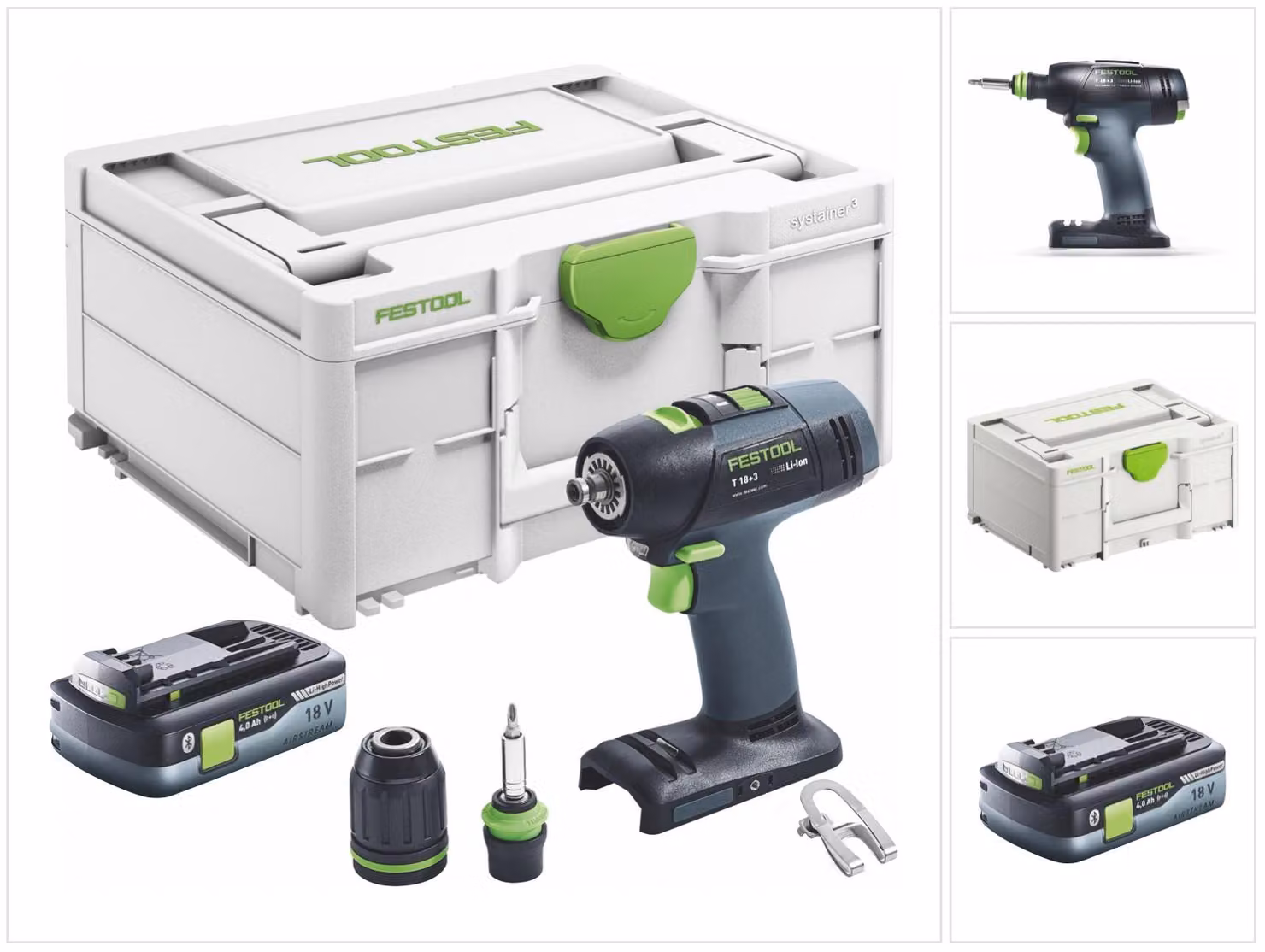 Festool T 18+3 Basic-4,0 Avvitatore a batteria 18 V 50 Nm Brushless ( 577051 ) + 1x batteria 4,0 Ah + Systainer - senza caricabatteria