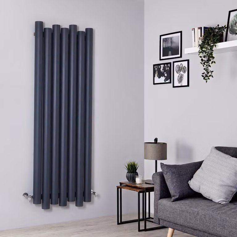 Radiatore Verticale Design Alluminio Antracite 1600x550mm 1170W - Alta Resa - Stile Moderno - Laeto