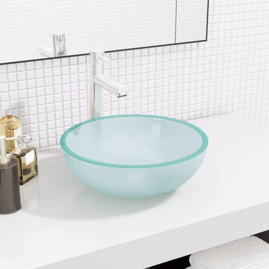 The Living Store Lavabo in vetro temperato 35x12 cm Opaco