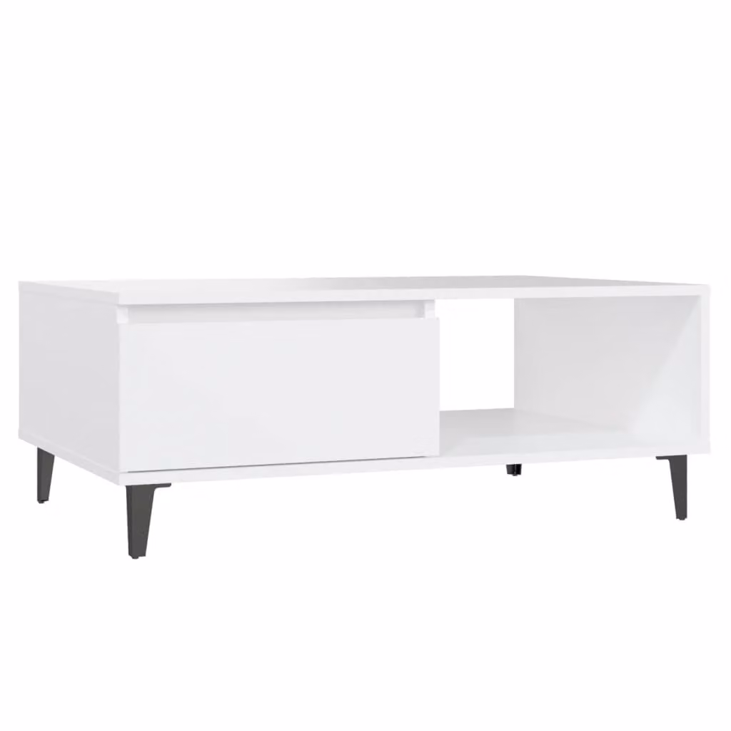 Tavolino da Salotto Bianco 90x60x35 cm in Legno Multistrato
