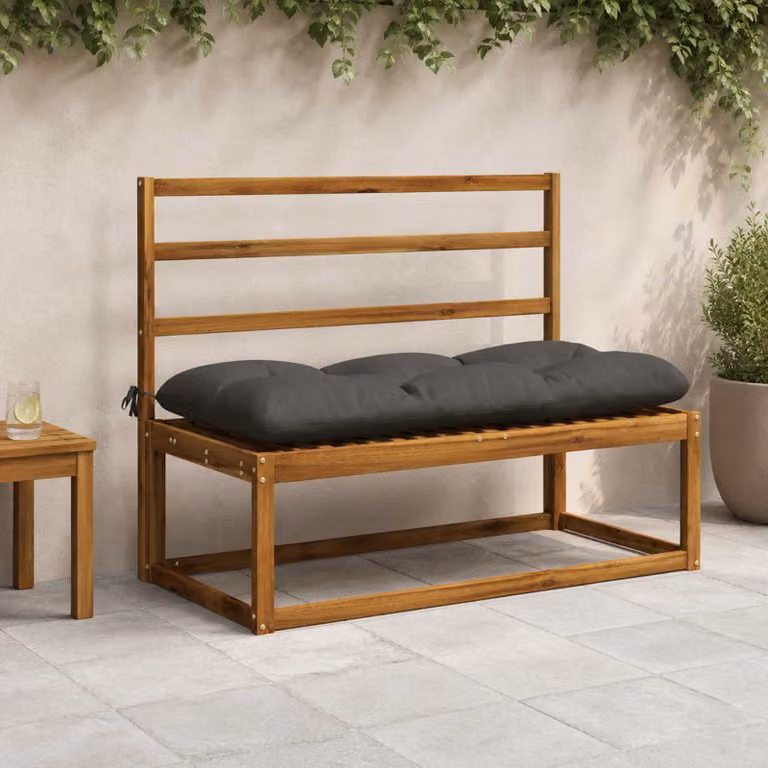 vidaXL Cuscino per panchina VIANEN in poliestere con imbottitura in schiuma, Antracite, L: 110 cm, P: 50 cm, H: 12 cm