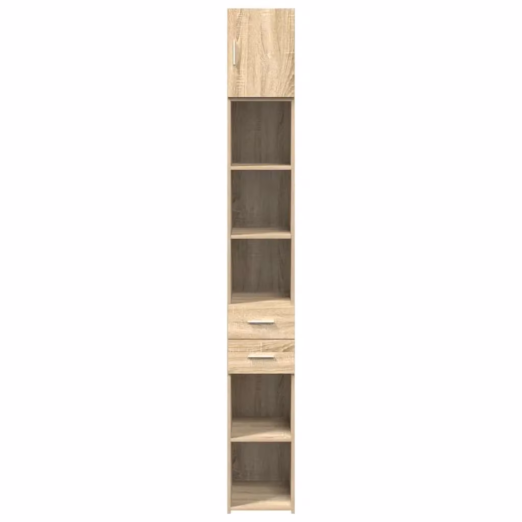 Mobile contenitore moderno multifunzionale HELLOSHOP26 in legno rovere Sonoma, colore beige/marrone, L/P/H: 30 x 42,5 x 225 cm – 2