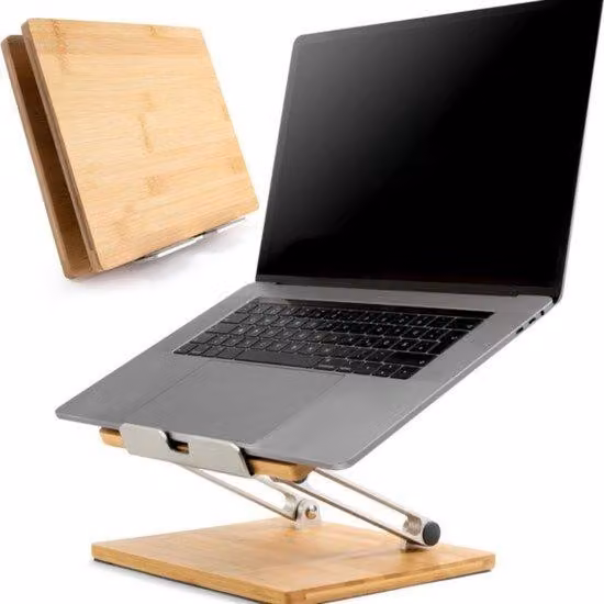 Supporto ergonomico per laptop da ufficio - Regolabile in altezza - Robusto - Per lavori prolungati - Ergonomico