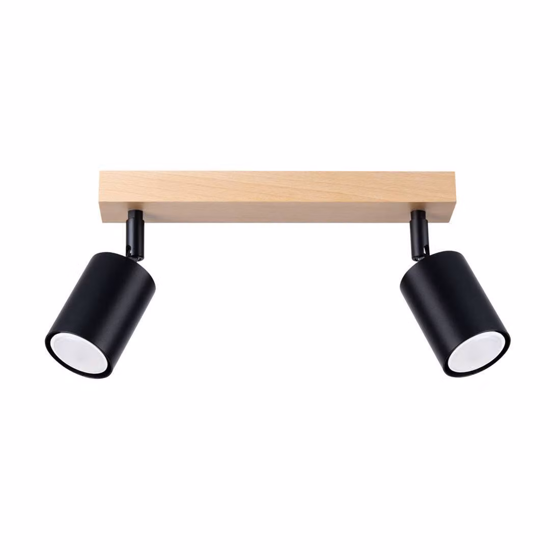 Lampada a soffitto VERDO 2 nero 2xGU10 10W acciaio/legno 17.5x30x46cm Sollux Lighting