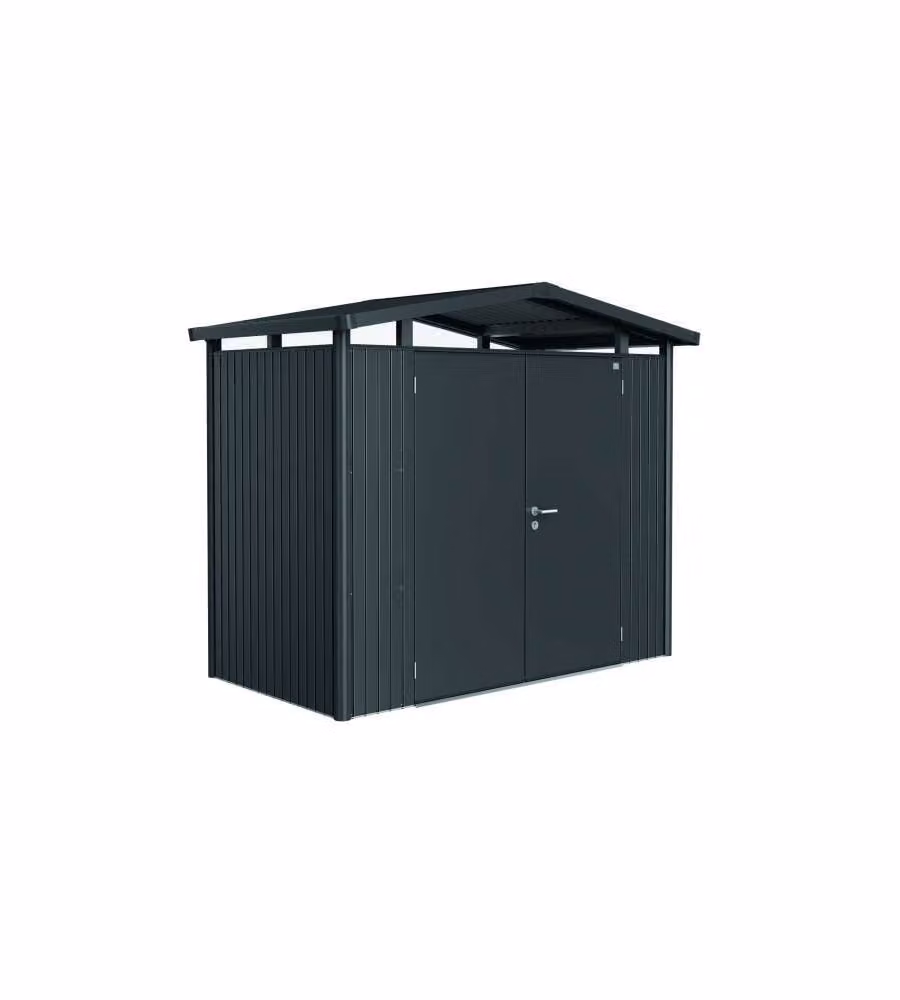 Casetta Panorama Misura P1 grigio scuro metallizzato con porta a due battenti