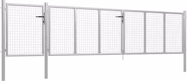 Cancello da Giardino in Acciaio 500x75 cm Argento 144352