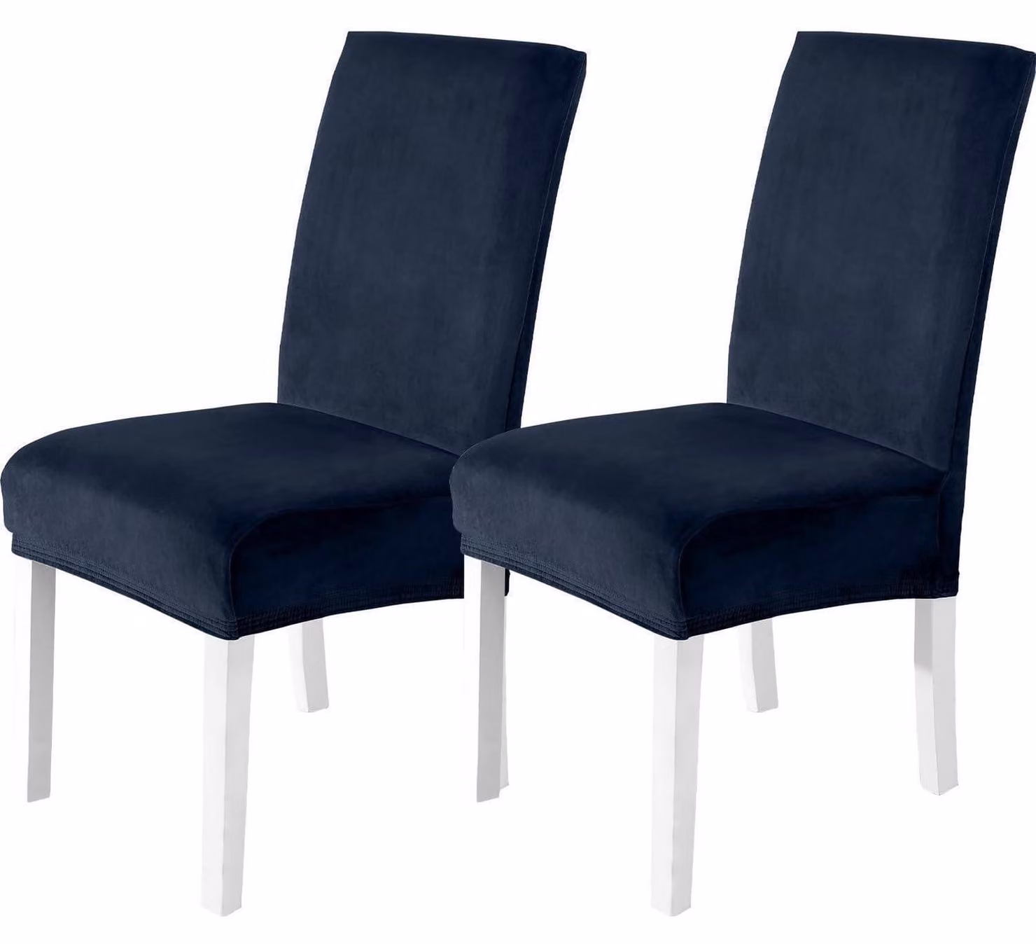 Copridivani in velluto, set da 2, blu scuro, elasticizzati, lavabili, adatti a poltrone alte e sedie a dondolo