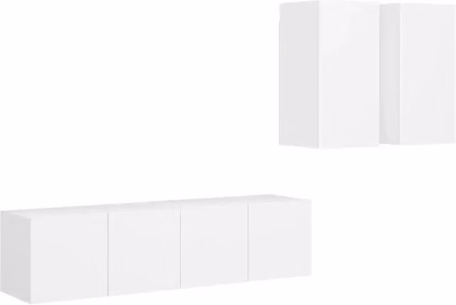 Set Mobili Porta TV 4 pz | Armadietto TV | Mobile Porta TV Bianco in Legno Multistrato