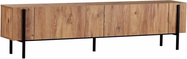 Mobile TV in legno "Nexus" - 180 x 30 x 45 cm - Pino dell'Atlantico / Nero