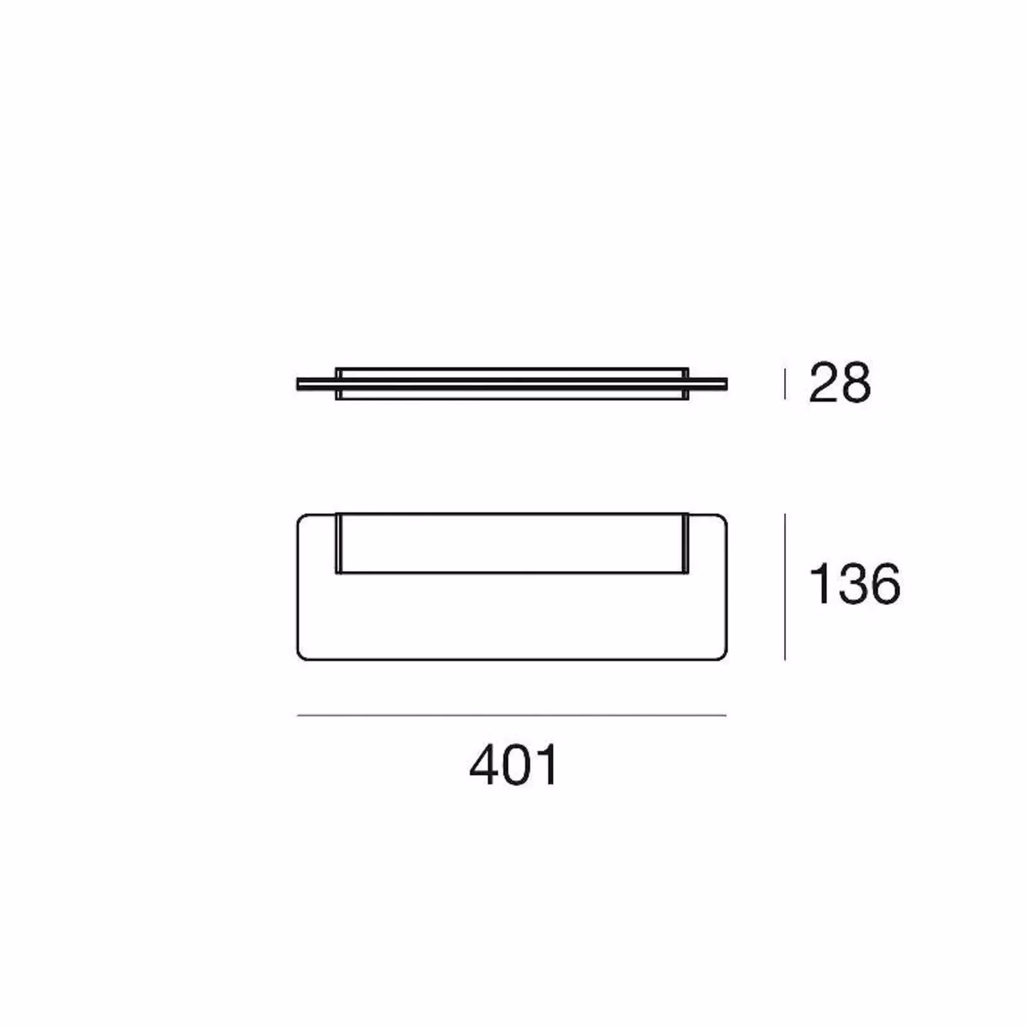 Linea Light Applique da parete a LED Skinny, Bianco / Opale, Soggiorno / Sala da pranzo, Alluminio, Applique a LED
