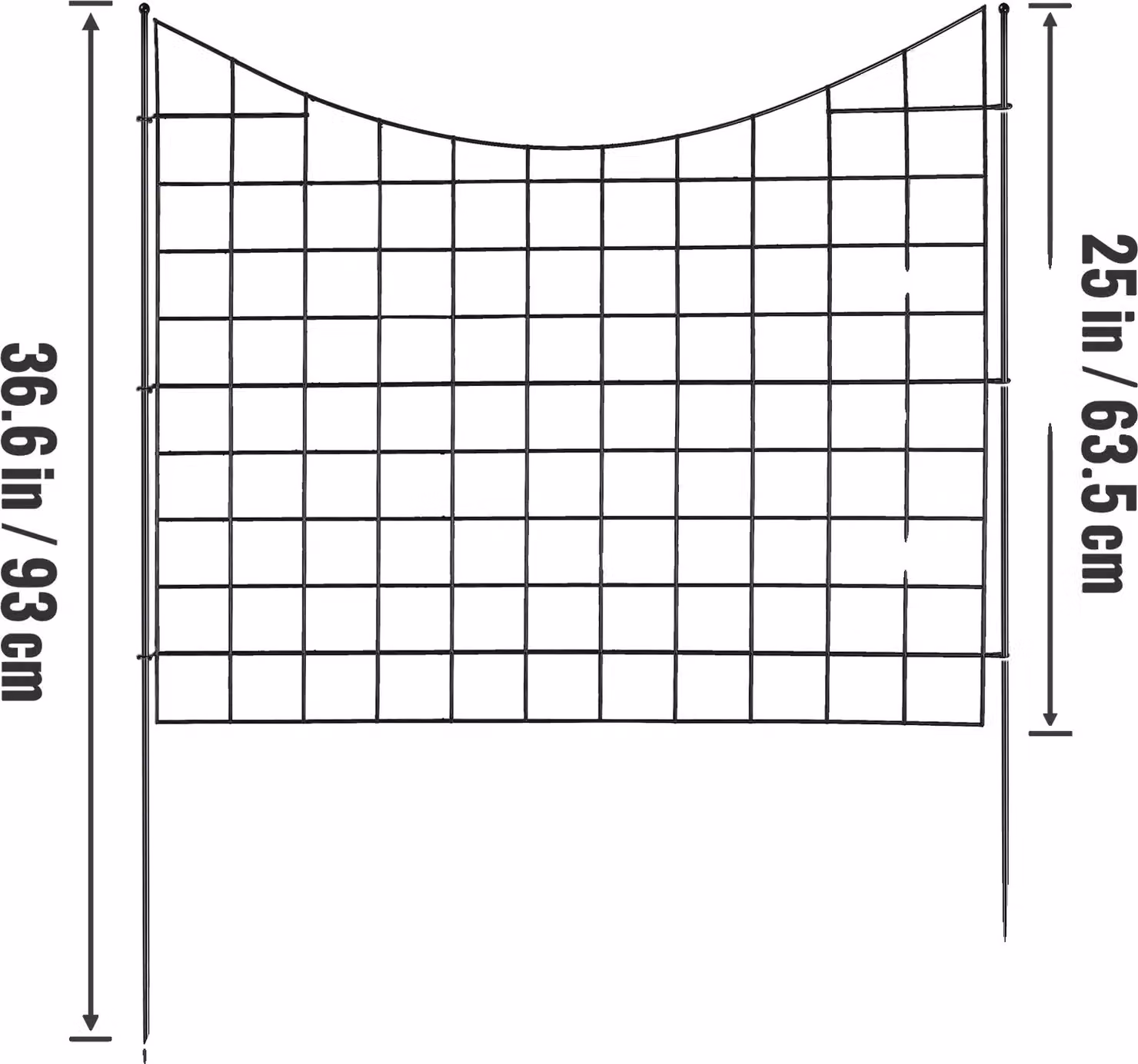 Recinzione da giardino, installazione senza scavo, barriera per animali, 38,5x29,5 in 5 pezzi