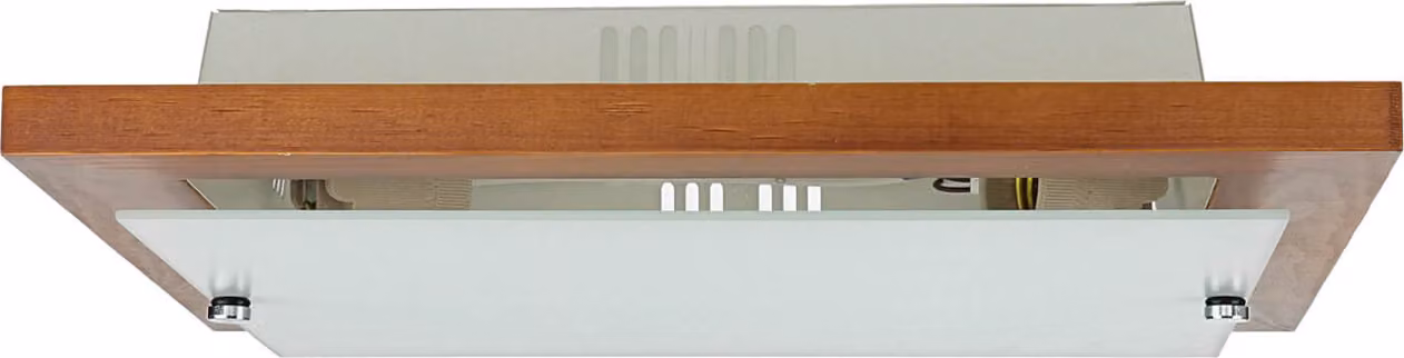 Plafoniera in legno vetro quadrato L: 37 cm H: 6,5 cm piatto 2x E27 Moderna lampada da soffitto soggiorno corridoio