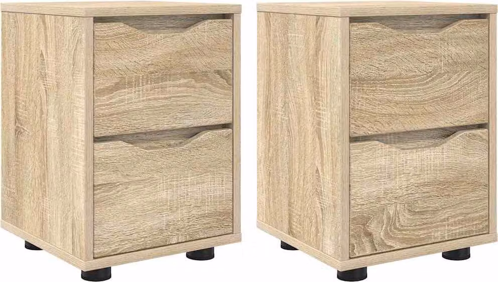 Comodini con cassetto 2 pcs Rovere Sonoma 30,5 x 30 x 43 cm
