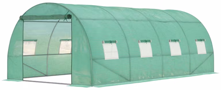 Serra Outsunny, dimensioni 5,9 x 3 x 2 metri, serra in telo con 8 finestre e porta a rullo