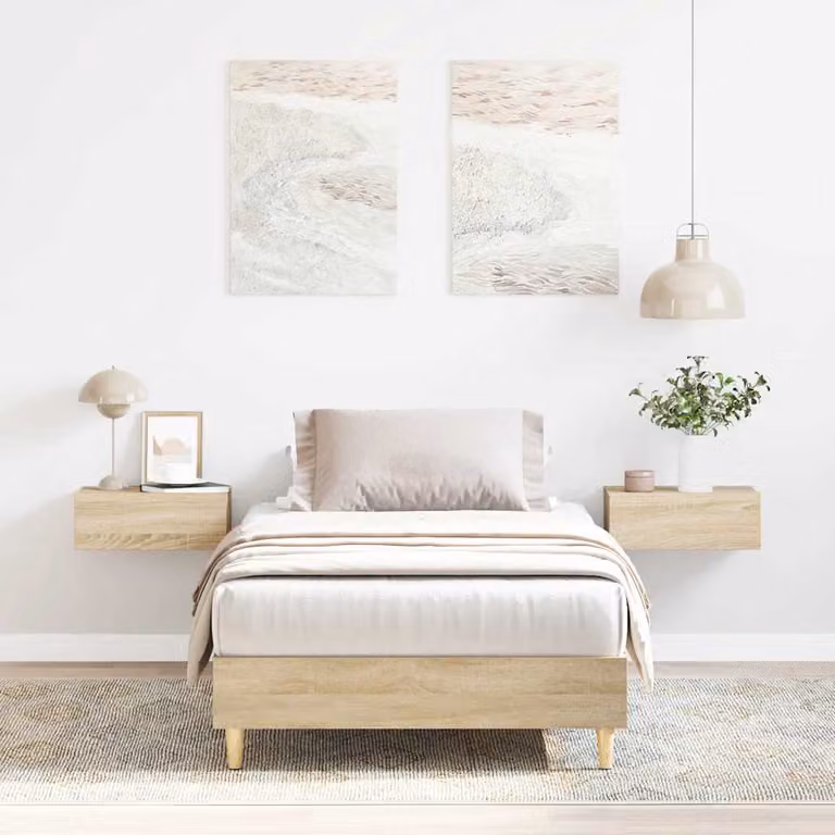 vidaXL Giroletto senza Materasso in Rovere Sonoma e Truciolato, L/P/H: 90 x 200 x 25 cm