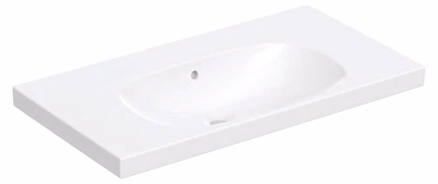 Geberit Acanto lavabos avec tablette, sans trou pour robinetterie, avec trop-plein, 900x480mm, 500.624.01.2, 500.624.01.2
