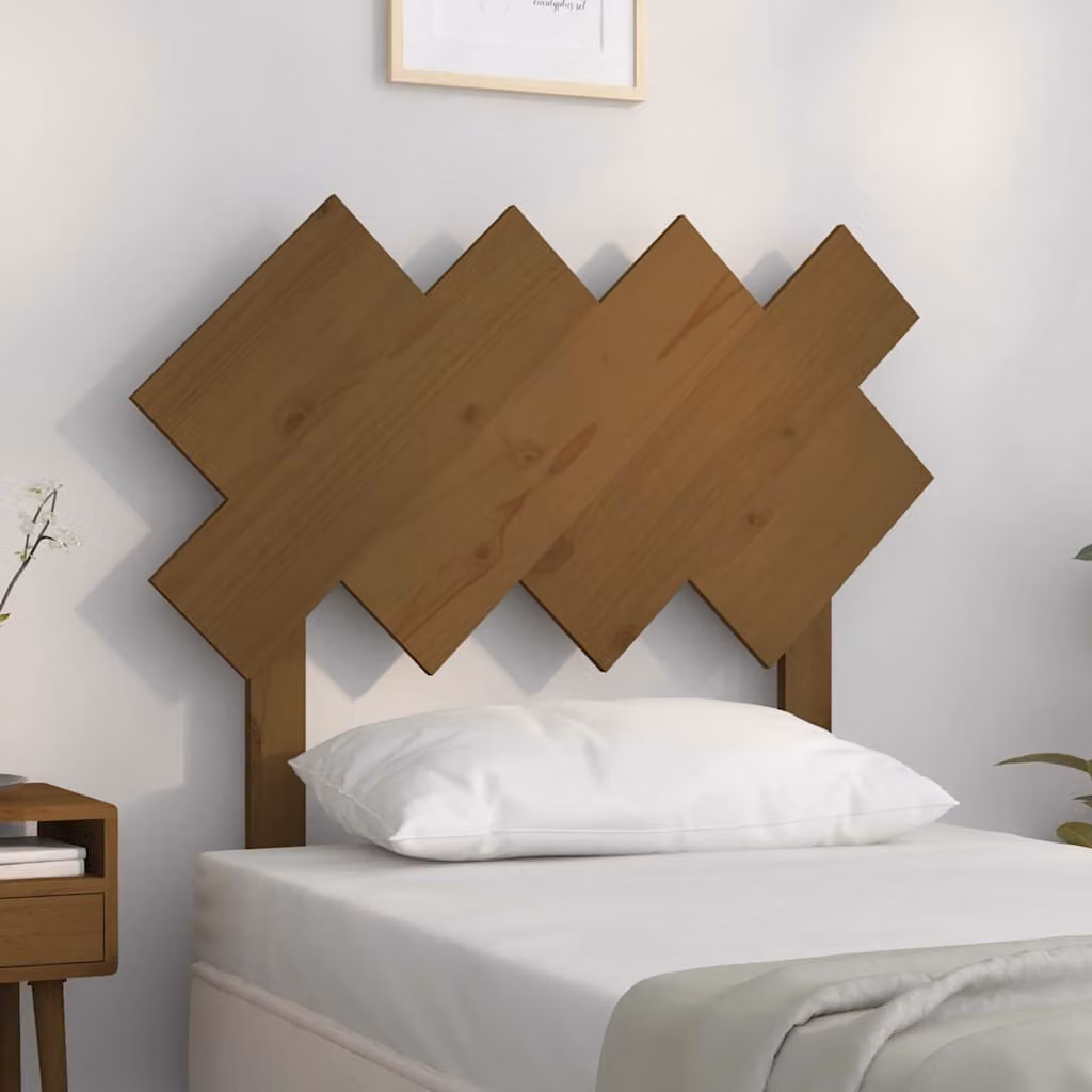 Testiera per letto vidaXL in legno massello di pino, colore marrone, L 92 cm x P 3 cm x H 81 cm