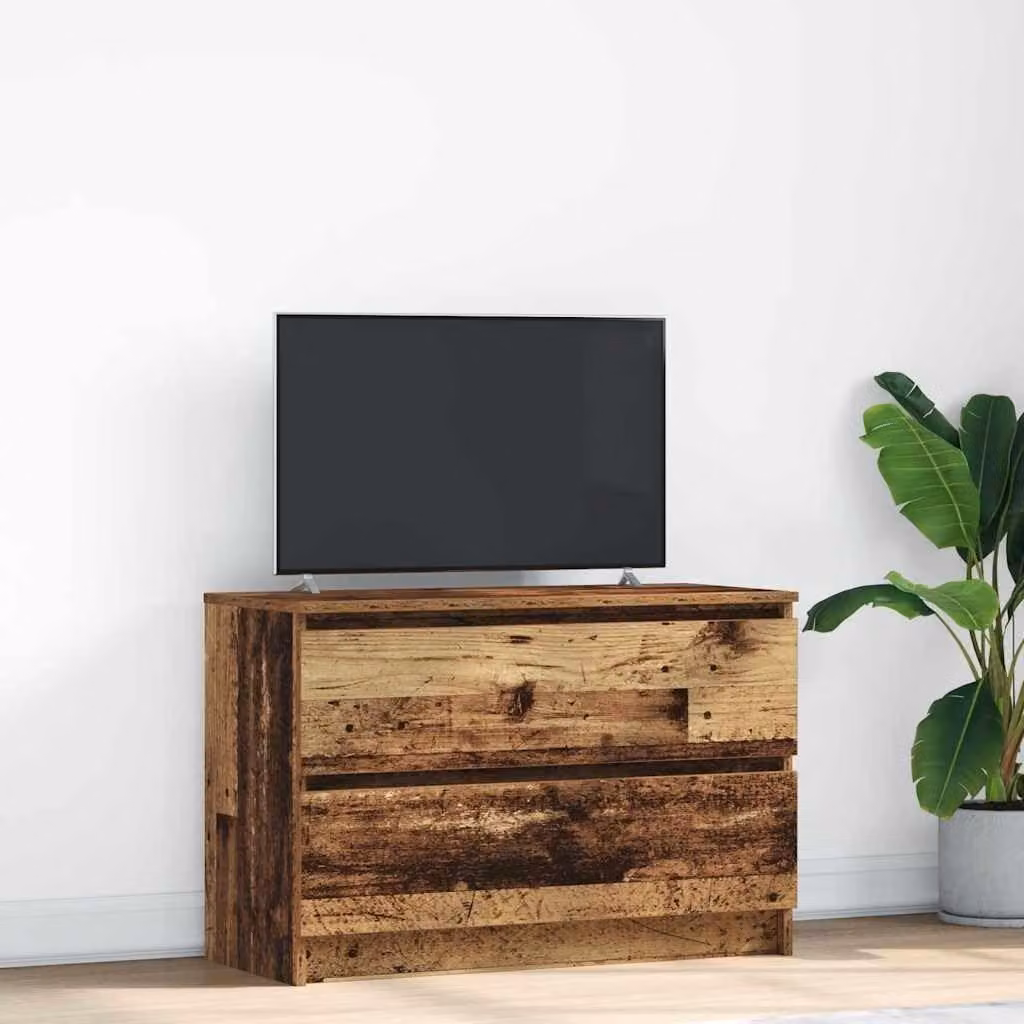 Mobile TV in legno antico con 2 cassetti