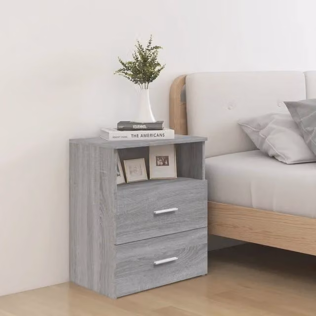 Comodini 2 pz Grigio Sonoma 50x32x60 cm 815861