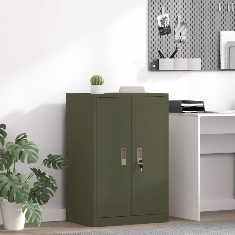vidaXL Armadio Verde oliva 60 x 40 x 90 cm Acciaio