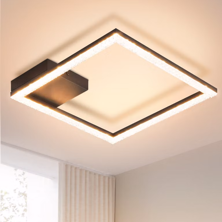 ZMH LED plafoniera nera 12W bianco caldo 3000K moderno cristallo metallo per camera da letto soggiorno corridoio cucina