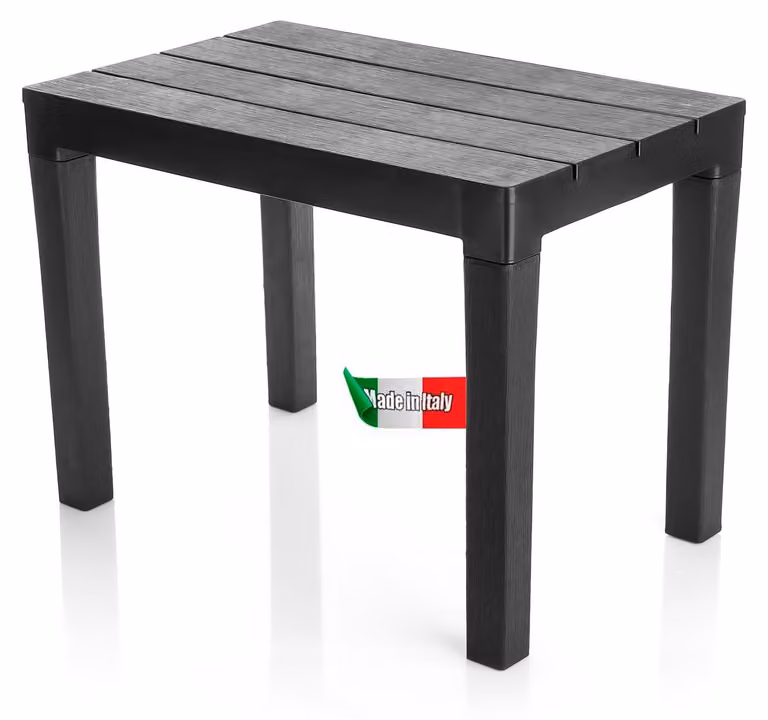 Tavolino da tè tavolino da giardino tavolino da balcone - Plastica - Nero - Resistente alle intemperie, per interno ed esterno - Ripiegato 60 x 39 x 7 cm