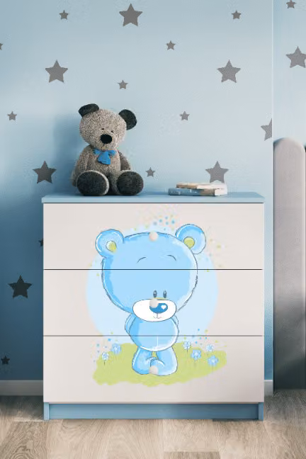 Cassettiera per bambini Bluebear nel colore blu Babydreams