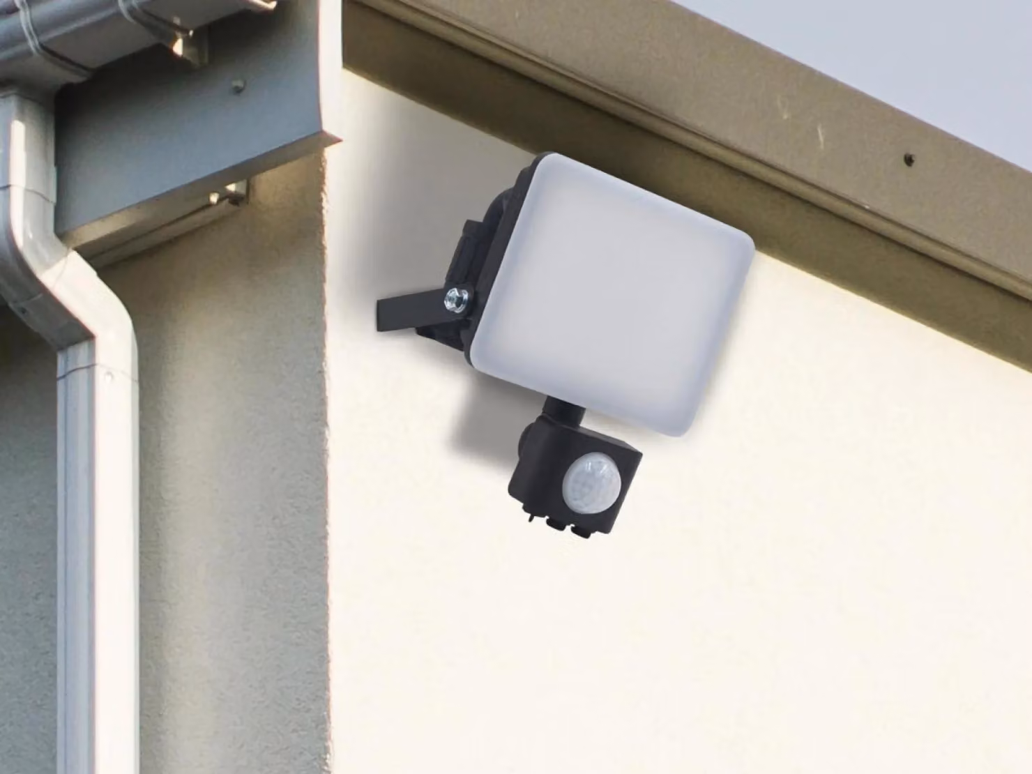 Faretto LED esterno nero con sensore, 10W / 4000K - LF7021S