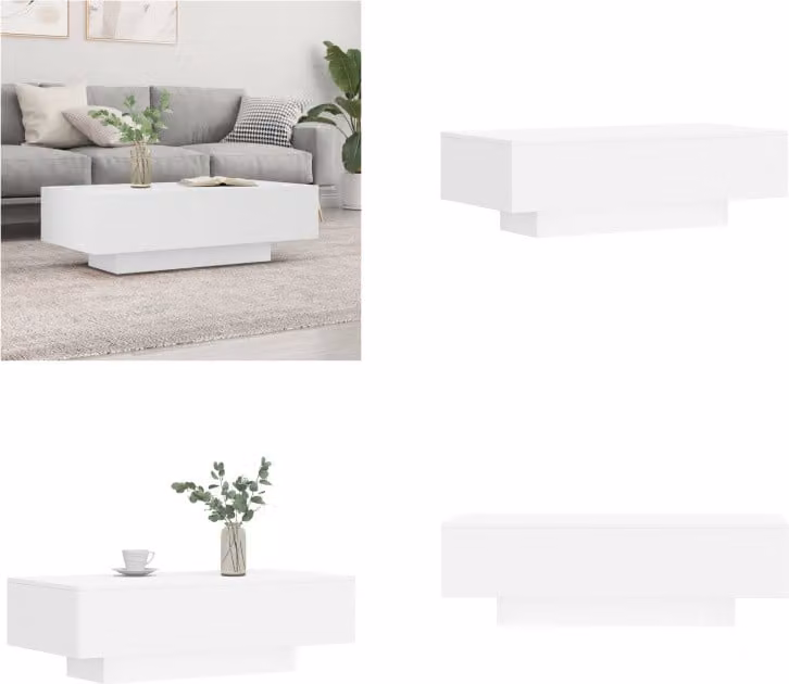 vidaXL Tavolino bianco 100x49,5x31 cm Materiale a base di legno - Tavolino - Tavoli da caffè - Tavolino - Tavolino da salotto