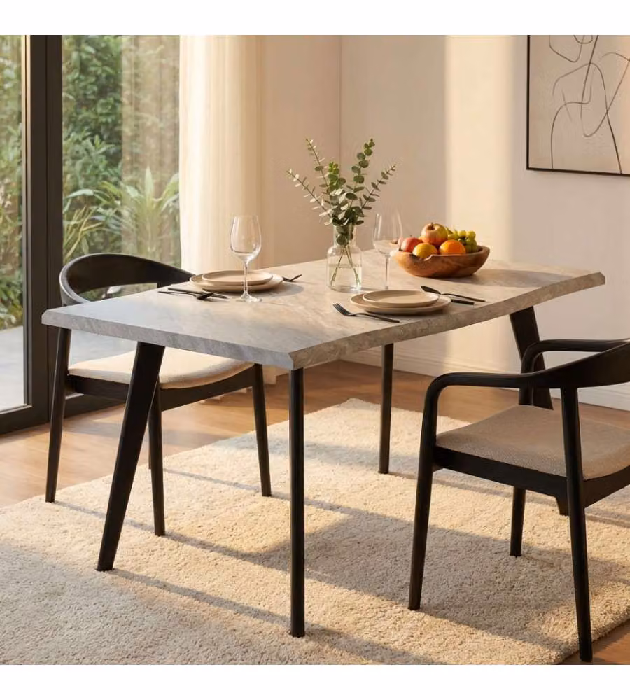 Cosma Tavolo Effetto Pietra 160x90 cm Grigio Rettangolare Fisso
