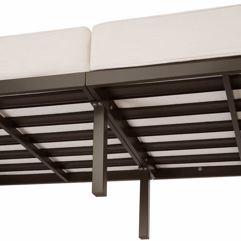 Divano lounge da giardino Tectake a 2 posti con imbottitura in schiuma e coperture rimovibili, marrone e beige