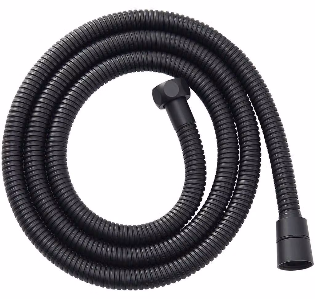 CERANO - Tubo flessibile per doccia intrecciato - nero opaco - 125 cm