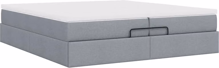 Struttura Letto Pouf con Materassi 200x200 cm in Tessuto