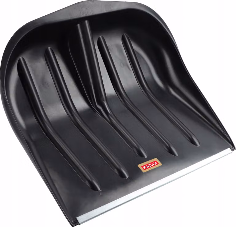 Pala da neve KADAX "Lafage", vanga da neve senza manico con bordo in metallo, nera, larghezza 49 cm, 1 pezzo