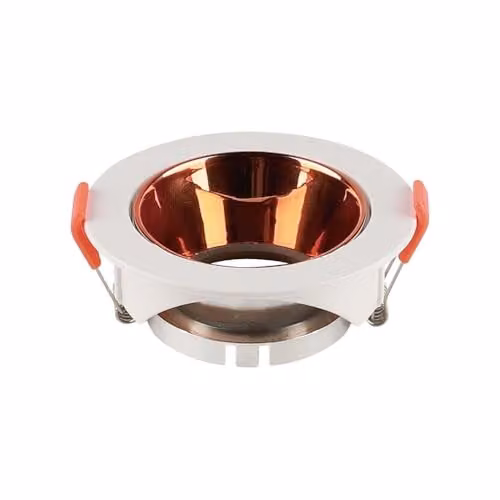 Portafaretto LED da Incasso Rotondo GU10 Corpo Bianco Riflettore Oro Rosa