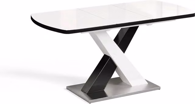 Tavolo da pranzo Chinto Nero/Bianco 120-160 x 80 cm Allungabile Vicco