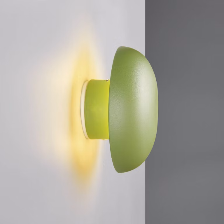 Reality Leuchten Applique da parete a LED Davey, dimmerabile, Verde, Soggiorno / Sala da pranzo, Metallo, Applique a LED