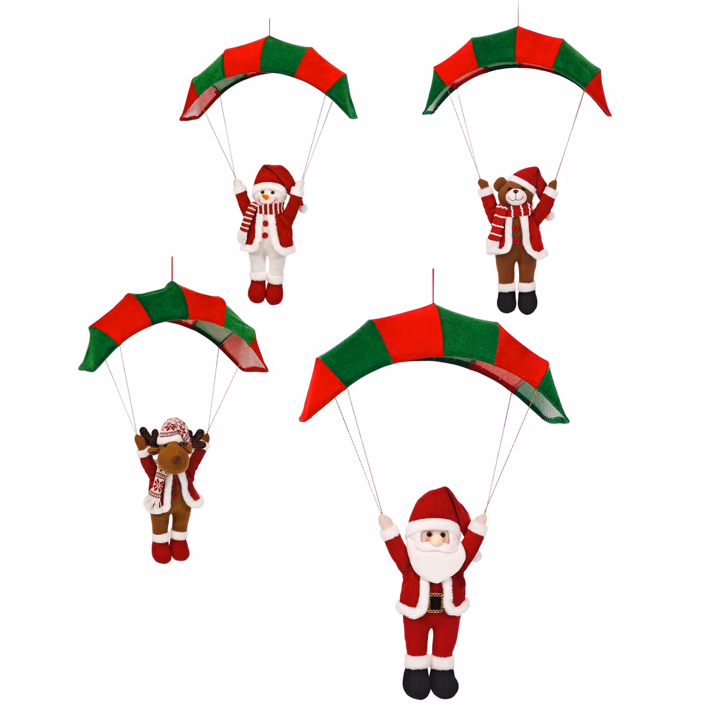 Decorazione Natalizia Pendente con Personaggi Vestiamo Casa, Colori Rosso e Verde, Altezza: 80 cm – 1