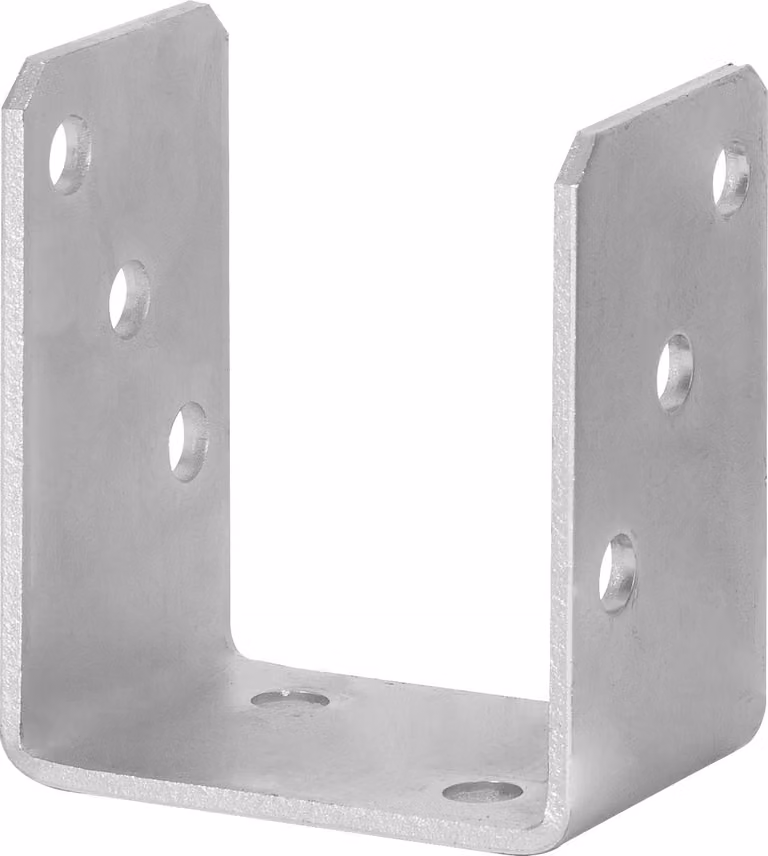 ADGO Base per palo, supporto per palo, piede per palo 100 mm, avvitabile, a forma di U