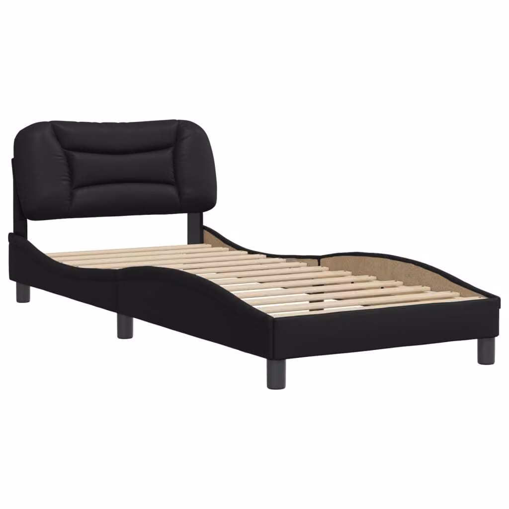 Giroletto senza Materasso Hvar Nero 80x200 cm in Pelle finta