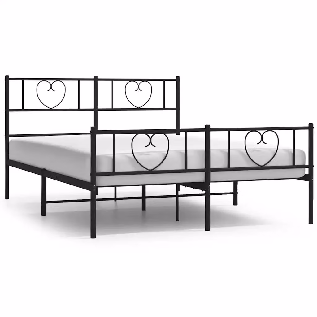 Giroletto vidaXL con testiera e pediera in metallo nero L/P/H: 200 x 150 x 90 cm – 2